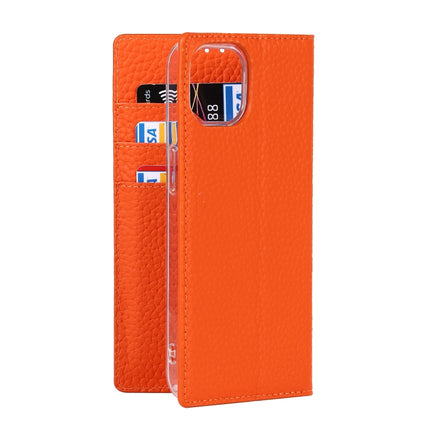 Litchi Texture Leather Phone Case With Lanyard & Holder & Card Slots & Wallet For iPhone 13 mini(Orange)-garmade.com