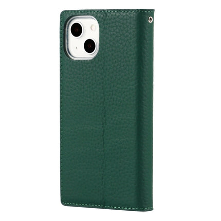 Litchi Texture Leather Phone Case With Lanyard & Holder & Card Slots & Wallet For iPhone 13 mini(Dark Green)-garmade.com