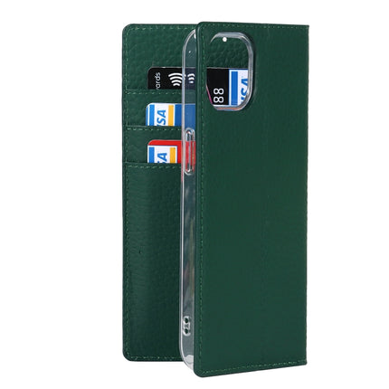 Litchi Texture Leather Phone Case With Lanyard & Holder & Card Slots & Wallet For iPhone 13 mini(Dark Green)-garmade.com