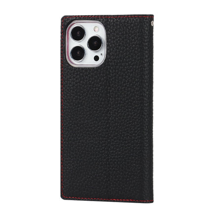 Litchi Texture Leather Phone Case With Lanyard & Holder & Card Slots & Wallet For iPhone 13 Pro(Black)-garmade.com