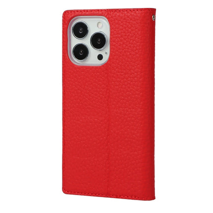 Litchi Texture Leather Phone Case With Lanyard & Holder & Card Slots & Wallet For iPhone 13 Pro(Red)-garmade.com