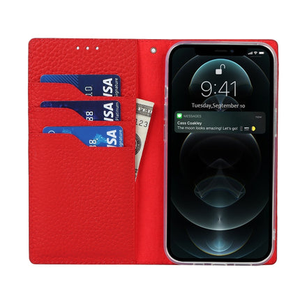 Litchi Texture Leather Phone Case With Lanyard & Holder & Card Slots & Wallet For iPhone 13 Pro(Red)-garmade.com
