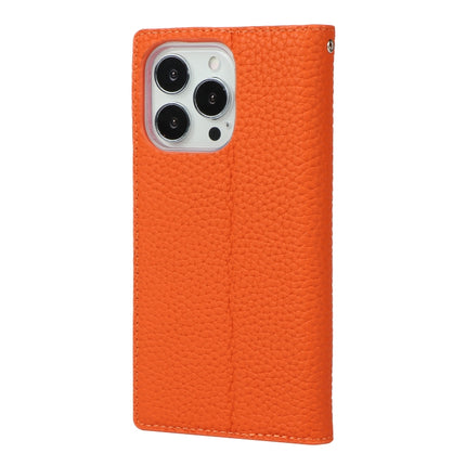 Litchi Texture Leather Phone Case With Lanyard & Holder & Card Slots & Wallet For iPhone 13 Pro(Orange)-garmade.com