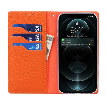 Litchi Texture Leather Phone Case With Lanyard & Holder & Card Slots & Wallet For iPhone 13 Pro(Orange)-garmade.com