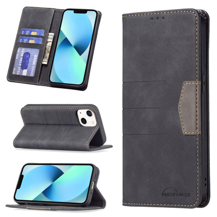 Magnetic Splicing Leather Phone Case For iPhone 13 mini(Black)-garmade.com