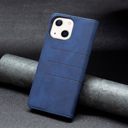 Magnetic Splicing Leather Phone Case For iPhone 13 mini(Blue)-garmade.com