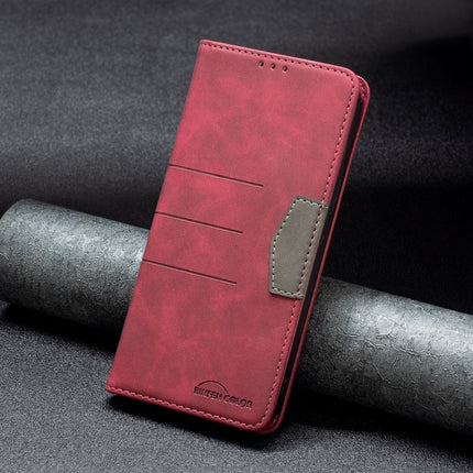 Magnetic Splicing Leather Phone Case For iPhone 13 Pro(Red)-garmade.com