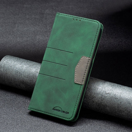 Magnetic Splicing Leather Phone Case For iPhone 13 Pro(Green)-garmade.com