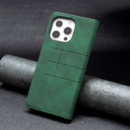 Magnetic Splicing Leather Phone Case For iPhone 13 Pro(Green)-garmade.com