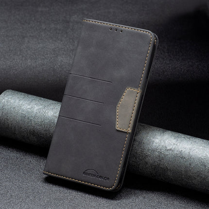 Magnetic Splicing Leather Phone Case For iPhone 13 Pro(Black)-garmade.com