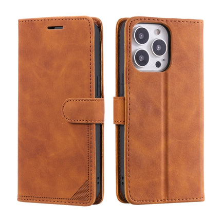 Skin Feel Anti-theft Brush Horizontal Flip Leather Phone Case For iPhone13 Pro(Brown)-garmade.com