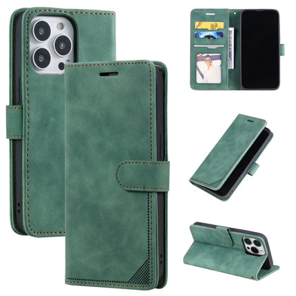 Skin Feel Anti-theft Brush Horizontal Flip Leather Phone Case For iPhone13 Pro(Green)-garmade.com