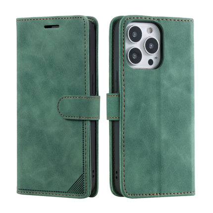 Skin Feel Anti-theft Brush Horizontal Flip Leather Phone Case For iPhone13 Pro(Green)-garmade.com