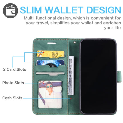 Skin Feel Anti-theft Brush Horizontal Flip Leather Phone Case For iPhone13 Pro(Green)-garmade.com