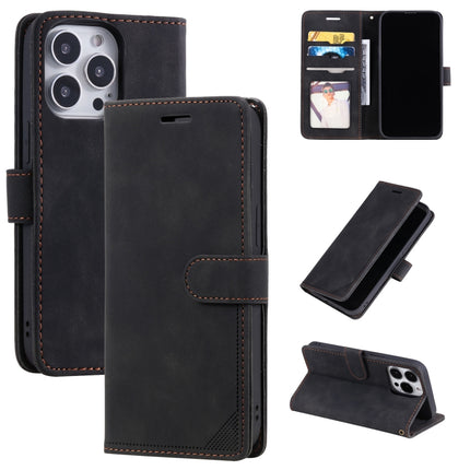 Skin Feel Anti-theft Brush Horizontal Flip Leather Phone Case For iPhone13 Pro(Black)-garmade.com