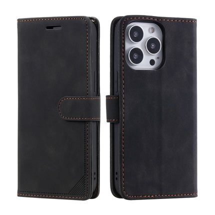 Skin Feel Anti-theft Brush Horizontal Flip Leather Phone Case For iPhone13 Pro(Black)-garmade.com