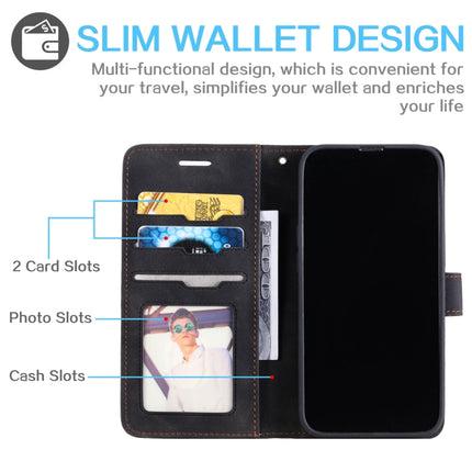 Skin Feel Anti-theft Brush Horizontal Flip Leather Phone Case For iPhone13 Pro(Black)-garmade.com