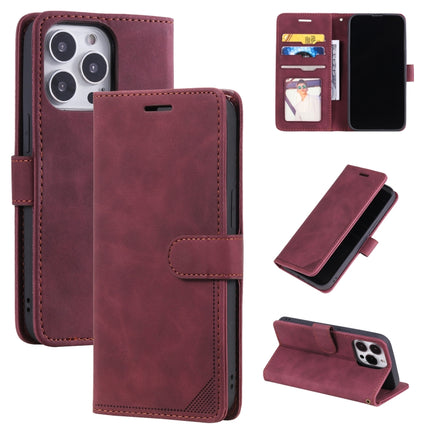 Skin Feel Anti-theft Brush Horizontal Flip Leather Phone Case For iPhone13 Pro(Red)-garmade.com