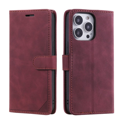 Skin Feel Anti-theft Brush Horizontal Flip Leather Phone Case For iPhone13 Pro(Red)-garmade.com