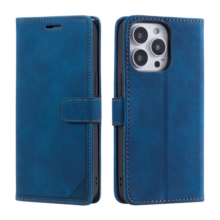 Skin Feel Anti-theft Brush Horizontal Flip Leather Phone Case For iPhone13 Pro(Blue)-garmade.com