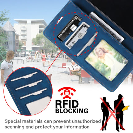 Skin Feel Anti-theft Brush Horizontal Flip Leather Phone Case For iPhone13 Pro(Blue)-garmade.com