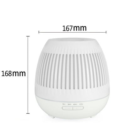 400ml Hollow-out LED Humidifier Wood Grain Air Purifier Aromatherapy Machine Automatic Alcohol Sprayer with Colorful LED Light, Plug Specification:US Plug(White)-garmade.com