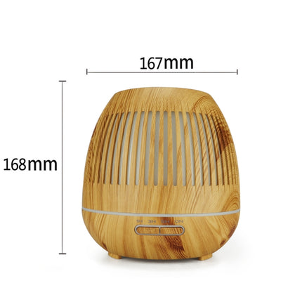 400ml Hollow-out LED Humidifier Wood Grain Air Purifier Aromatherapy Machine Automatic Alcohol Sprayer with Colorful LED Light, Plug Specification:US Plug(Light Brown)-garmade.com