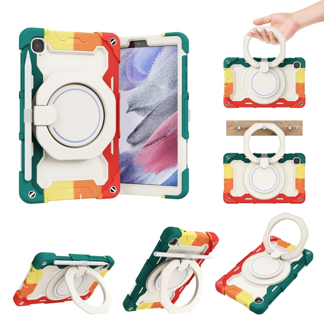 For Samsung Galaxy Tab A7 Lite Armor Contrast Color Silicone + PC Tablet Case(Colorful Red)-garmade.com