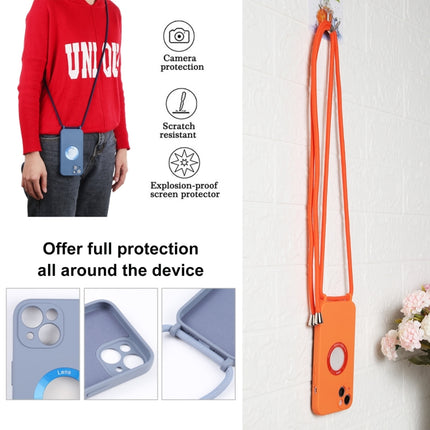 Acrylic Hollow Out Phone Case with Lanyard For iPhone 13 mini(Orange)-garmade.com