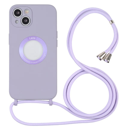 Acrylic Hollow Out Phone Case with Lanyard For iPhone 13 mini(Purple)-garmade.com