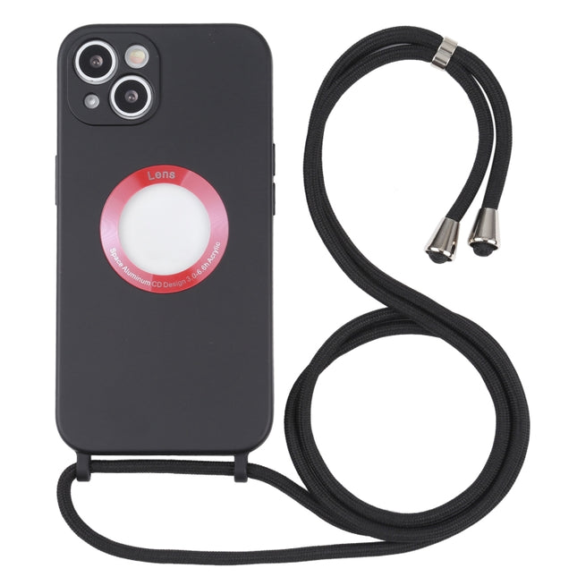 Acrylic Hollow Out Phone Case with Lanyard For iPhone 13 mini(Black)-garmade.com