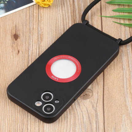 Acrylic Hollow Out Phone Case with Lanyard For iPhone 13 mini(Black)-garmade.com
