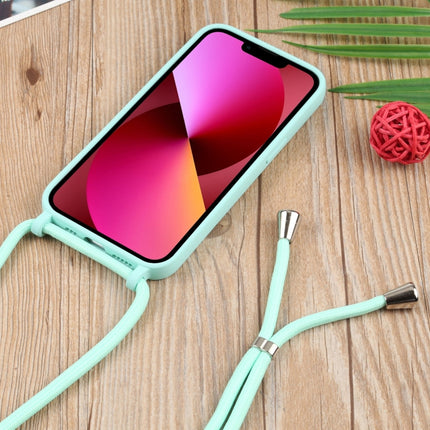 Acrylic Hollow Out Phone Case with Lanyard For iPhone 13 mini(Mint Green)-garmade.com