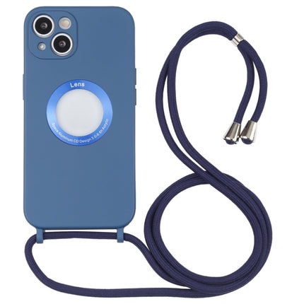 Acrylic Hollow Out Phone Case with Lanyard For iPhone 13 mini(Blue)-garmade.com
