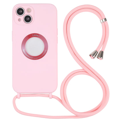 Acrylic Hollow Out Phone Case with Lanyard For iPhone 13 mini(Pink)-garmade.com