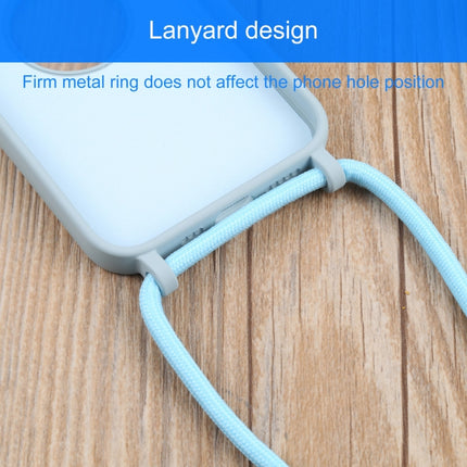 Acrylic Hollow Out Phone Case with Lanyard For iPhone 13 mini(Sky Blue)-garmade.com
