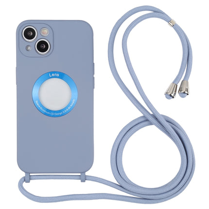 Acrylic Hollow Out Phone Case with Lanyard For iPhone 13(Fog Blue)-garmade.com