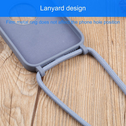 Acrylic Hollow Out Phone Case with Lanyard For iPhone 13(Fog Blue)-garmade.com
