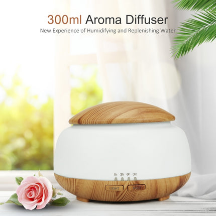 Wood Grain Humidifier Air Purifier Ultrasonic Atomization Household Aromatherapy Machine with Colorful LED Light Automatic Alcohol Sprayer, Plug Specification:UK Plug(Light Brown)-garmade.com