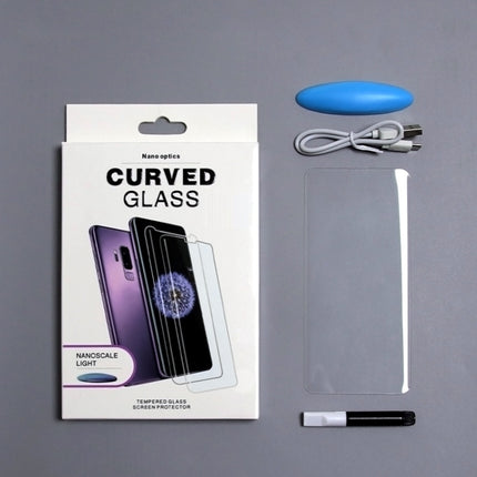 For Samsung Galaxy S22+ 5G UV Liquid Curved Full Glue Tempered Glass Film-garmade.com
