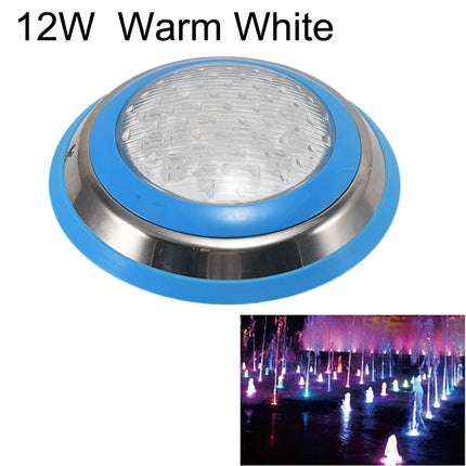 12W LED Stainless Steel Wall-mounted Pool Light Landscape Underwater Light(Warm White Light)-garmade.com