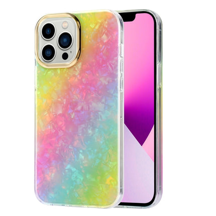 Electroplating Shell Texture Phone Case For iPhone 13(Rainbow Y1)-garmade.com