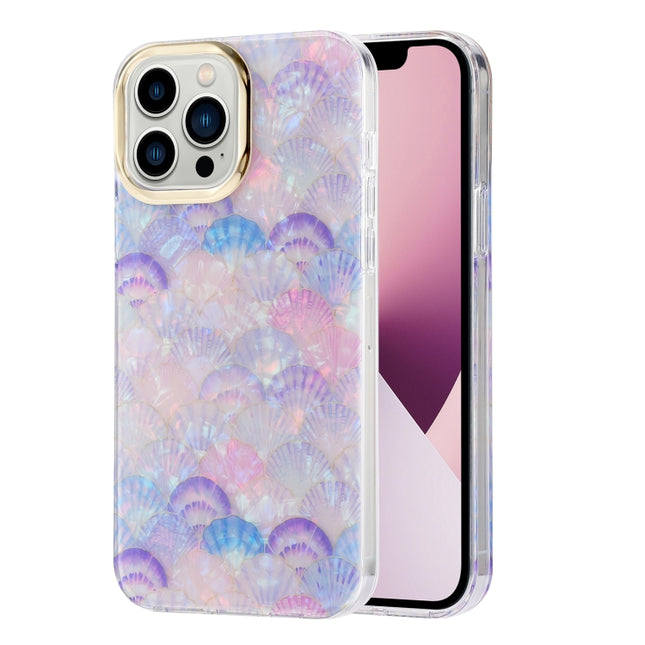 Electroplating Shell Texture Phone Case For iPhone 13(Scallop Y8)-garmade.com