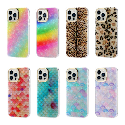 Electroplating Shell Texture Phone Case For iPhone 13(Leopard Y4)-garmade.com