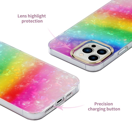 Electroplating Shell Texture Phone Case For iPhone 13(Rainbow Y1)-garmade.com