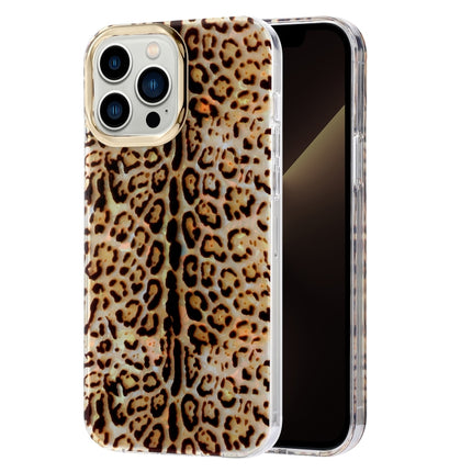 Electroplating Shell Texture Phone Case For iPhone 13 Pro(Leopard Y3)-garmade.com