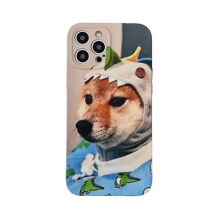 Colored Drawing Pattern TPU Phone Protective Case For iPhone 13 mini(A Dog)-garmade.com