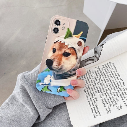 Colored Drawing Pattern TPU Phone Protective Case For iPhone 13 mini(A Dog)-garmade.com