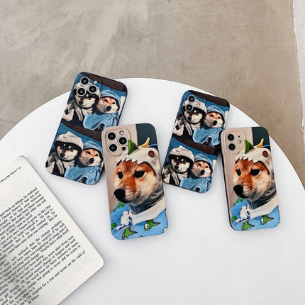 Colored Drawing Pattern TPU Phone Protective Case For iPhone 13 mini(A Dog)-garmade.com