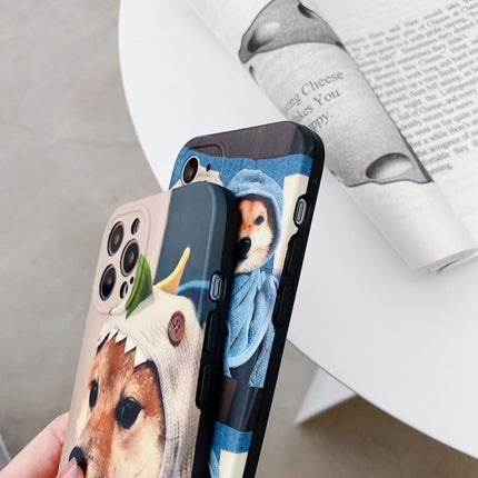 Colored Drawing Pattern TPU Phone Protective Case For iPhone 13 mini(Two Dogs)-garmade.com